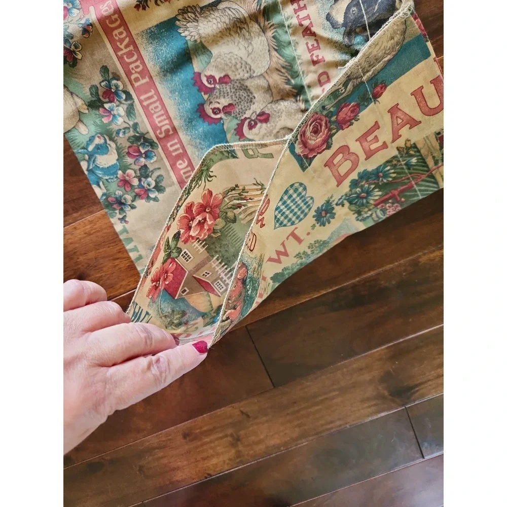 Vtg Fabric Valance Country Farm Cow Pig Cottagecore Joann Kessler 69